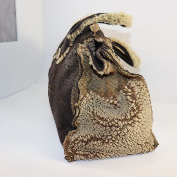 Handmade Shearling Bag from Repurposed Coat - Picture 3 of 8